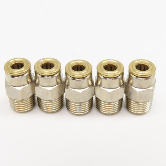 Cmatic M0010011 R1/8 Male x 4mm Push To Connect Nickle Plated Brass Lot /5