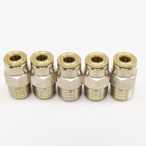 Cmatic M0010011 R1/8 Male x 4mm Push To Connect Nickle Plated Brass Lot /5
