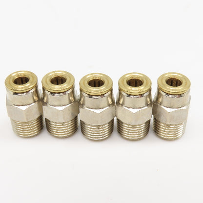 Cmatic M0010011 R1/8 Male x 4mm Push To Connect Nickle Plated Brass Lot /5