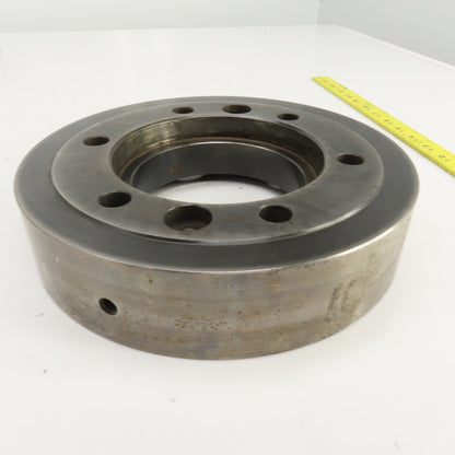 Forkardt Lathe Chuck Adapter Back Plate 10" OD 6-3/4" Hole Centers 2-1/4" W