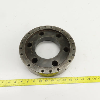 Forkardt Lathe Chuck Adapter Back Plate 10" OD 6-3/4" Hole Centers 2-1/4" W