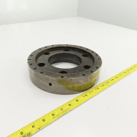 Forkardt Lathe Chuck Adapter Back Plate 10" OD 6-3/4" Hole Centers 2-1/4" W