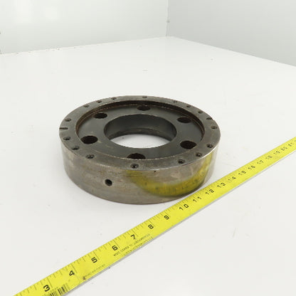 Forkardt Lathe Chuck Adapter Back Plate 10" OD 6-3/4" Hole Centers 2-1/4" W