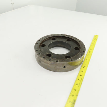 Forkardt Lathe Chuck Adapter Back Plate 10" OD 6-3/4" Hole Centers 2-1/4" W