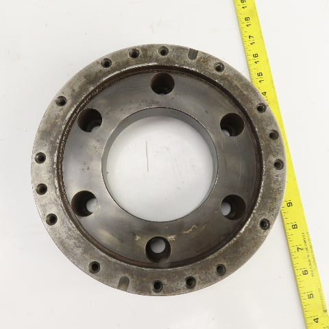 Forkardt Lathe Chuck Adapter Back Plate 10" OD 6-3/4" Hole Centers 2-1/4" W