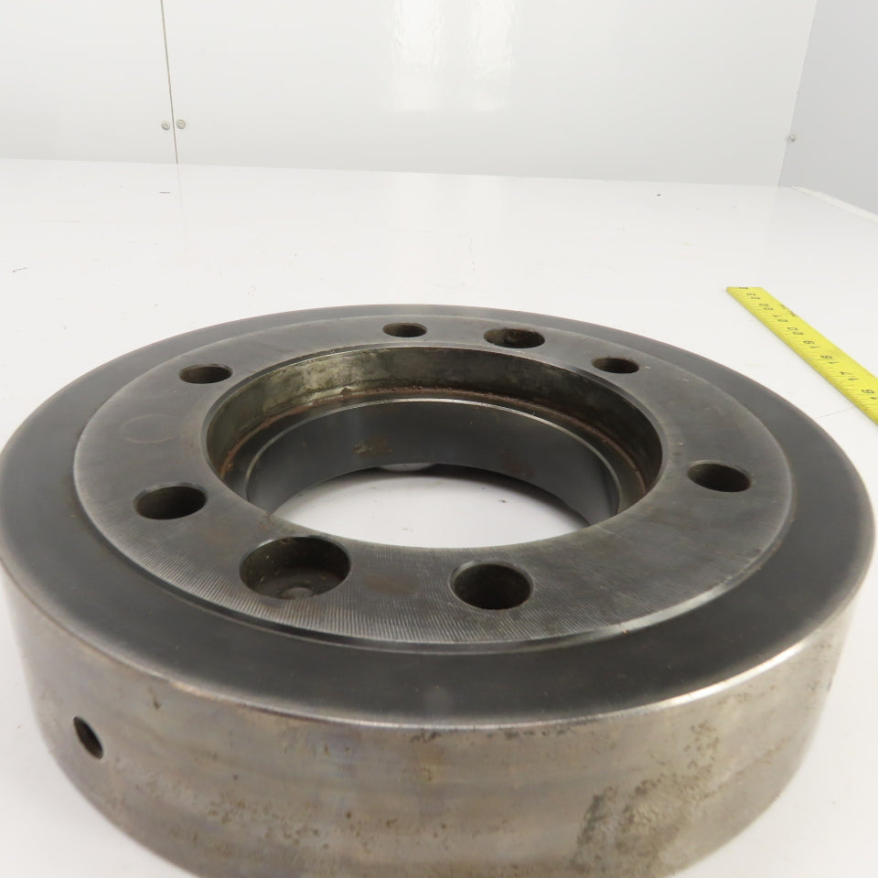 Forkardt Lathe Chuck Adapter Back Plate 10" OD 6-3/4" Hole Centers 2-1/4" W