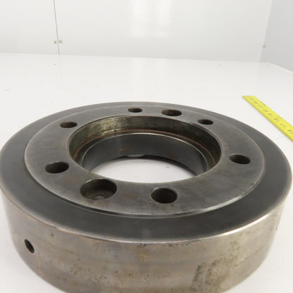 Forkardt Lathe Chuck Adapter Back Plate 10" OD 6-3/4" Hole Centers 2-1/4" W