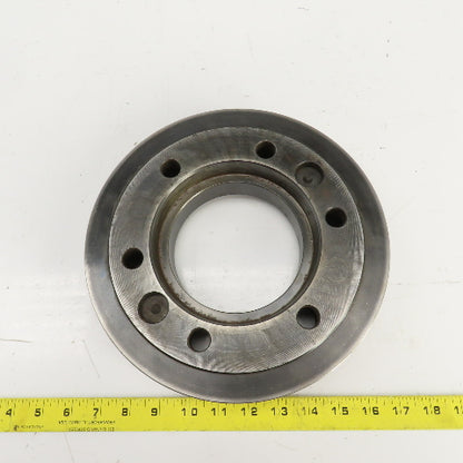 Forkardt Lathe Chuck Adapter Back Plate 10" OD 6-3/4" Hole Centers 2-1/4" W