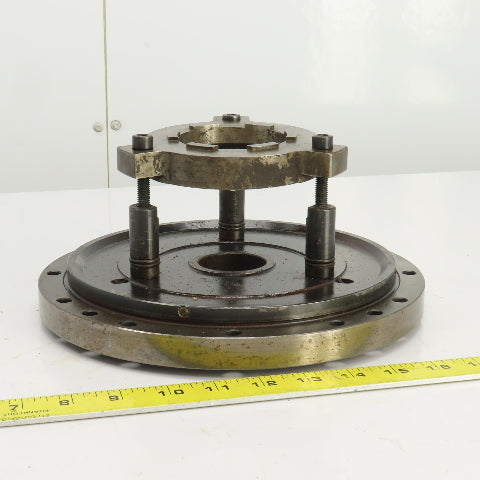 Forkardt E4210D Lathe Adapter Back Plate Scroll Cover 10" OD 1-3/4" Thru Hole