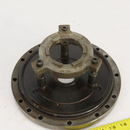 Forkardt E4210D Lathe Adapter Back Plate Scroll Cover 10" OD 1-3/4" Thru Hole