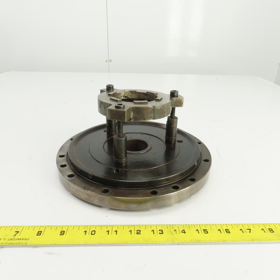 Forkardt E4210D Lathe Adapter Back Plate Scroll Cover 10" OD 1-3/4" Thru Hole