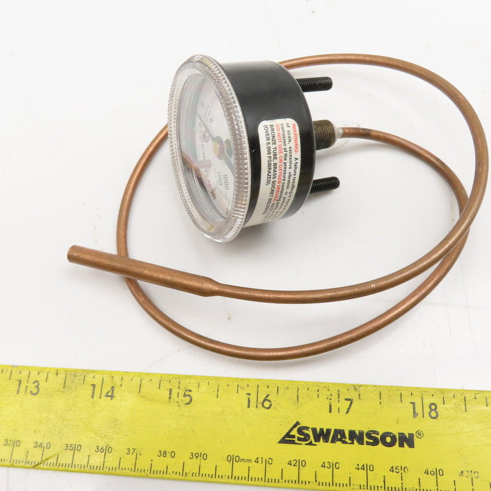 Ashcroft 0-160 PSI Remote Mounted Pressure Gauge 24" Probe