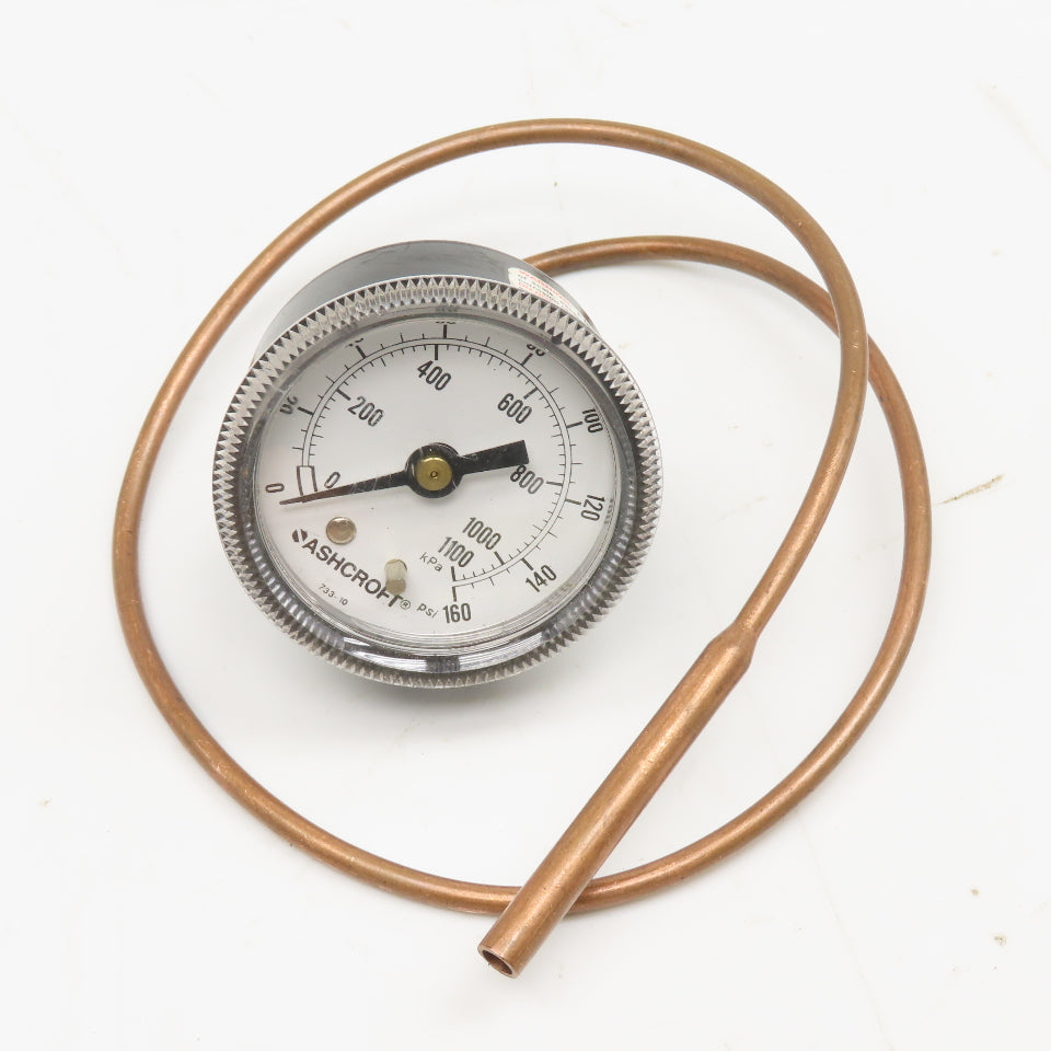 Ashcroft 0-160 PSI Remote Mounted Pressure Gauge 24" Probe