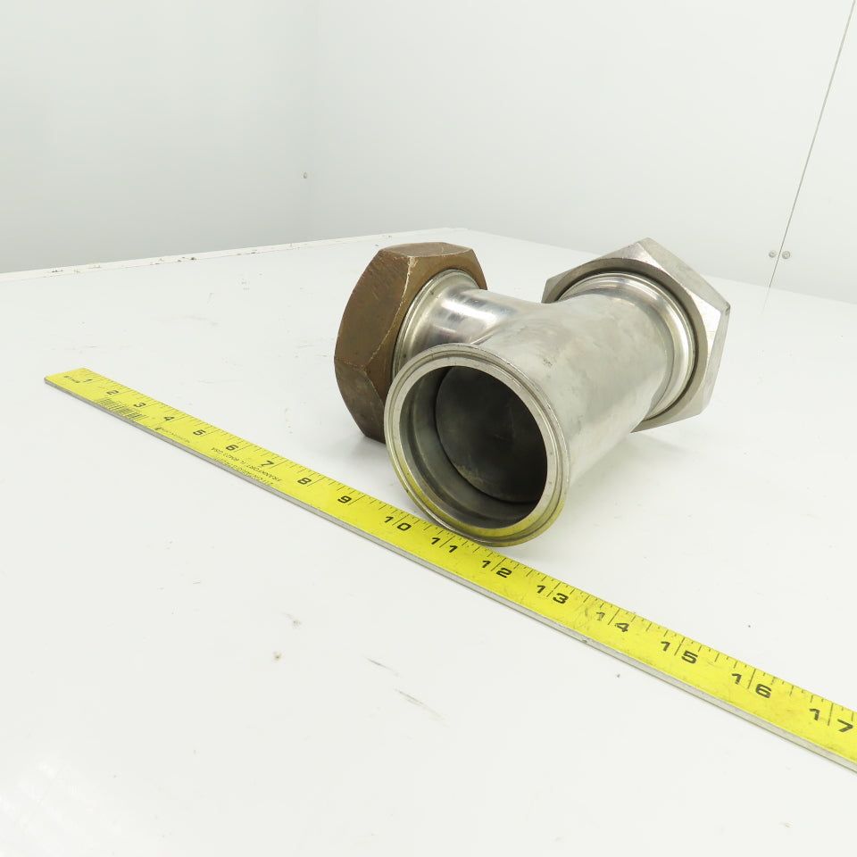 Stainless Steel 2 Way Diverter Valve 3-1/2" Flared Connections