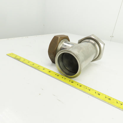 Stainless Steel 2 Way Diverter Valve 3-1/2" Flared Connections