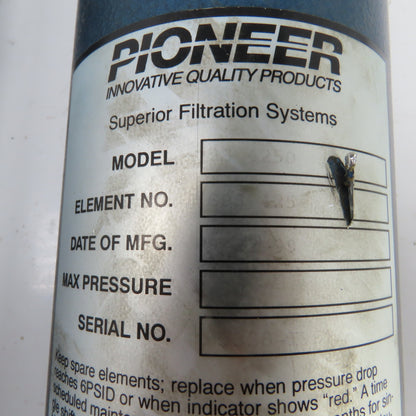 Pioneer PS 425D/CS 350 D Double Pneumatic Filter Assy. 1-1/2" NPT 	150PSI