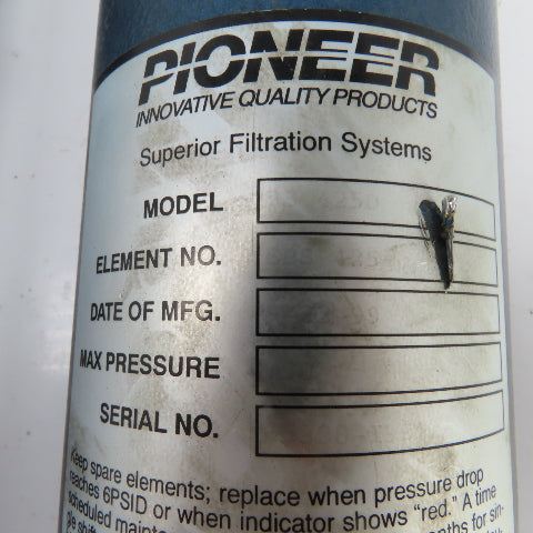 Pioneer PS 425D/CS 350 D Double Pneumatic Filter Assy. 1-1/2" NPT 	150PSI