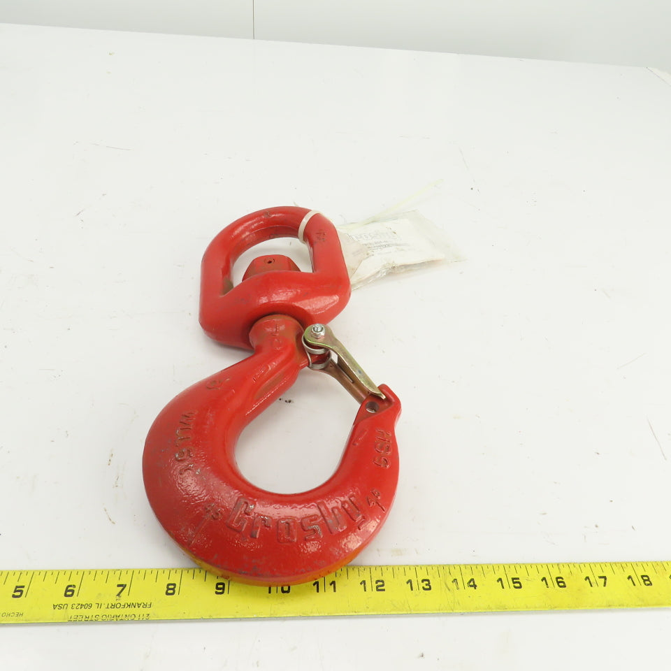 Crosby 0088500 WLL 5T Alloy Ball Bearing Swivel Hook w/ Latch 5SH