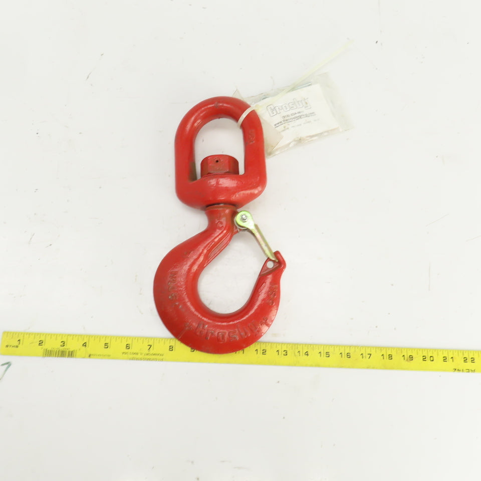 Crosby 0088500 WLL 5T Alloy Ball Bearing Swivel Hook w/ Latch 5SH