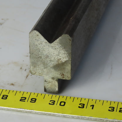 24-1/2" Press Brake Forming V Angle Die Block 1/2" Tang 1-3/4" Ht. 1-1/2" Thick