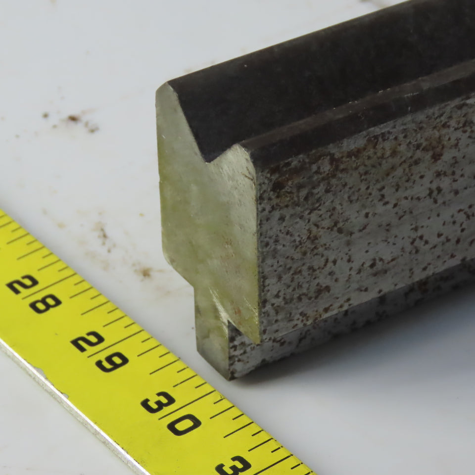 24-1/2" Press Brake Forming V Angle Die Block 1/2" Tang 1-3/4" Ht. 1-1/2" Thick