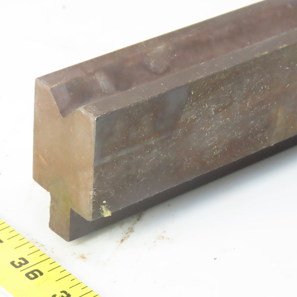31" Press Brake Forming V Angle Die Block 1/2" Tang 2-3/8" Ht. 1-3/8" Thick