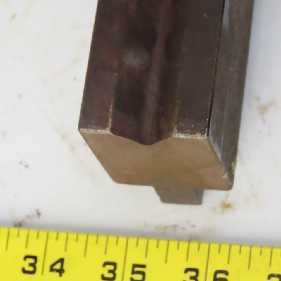 31" Press Brake Forming V Angle Die Block 1/2" Tang 2-3/8" Ht. 1-3/8" Thick