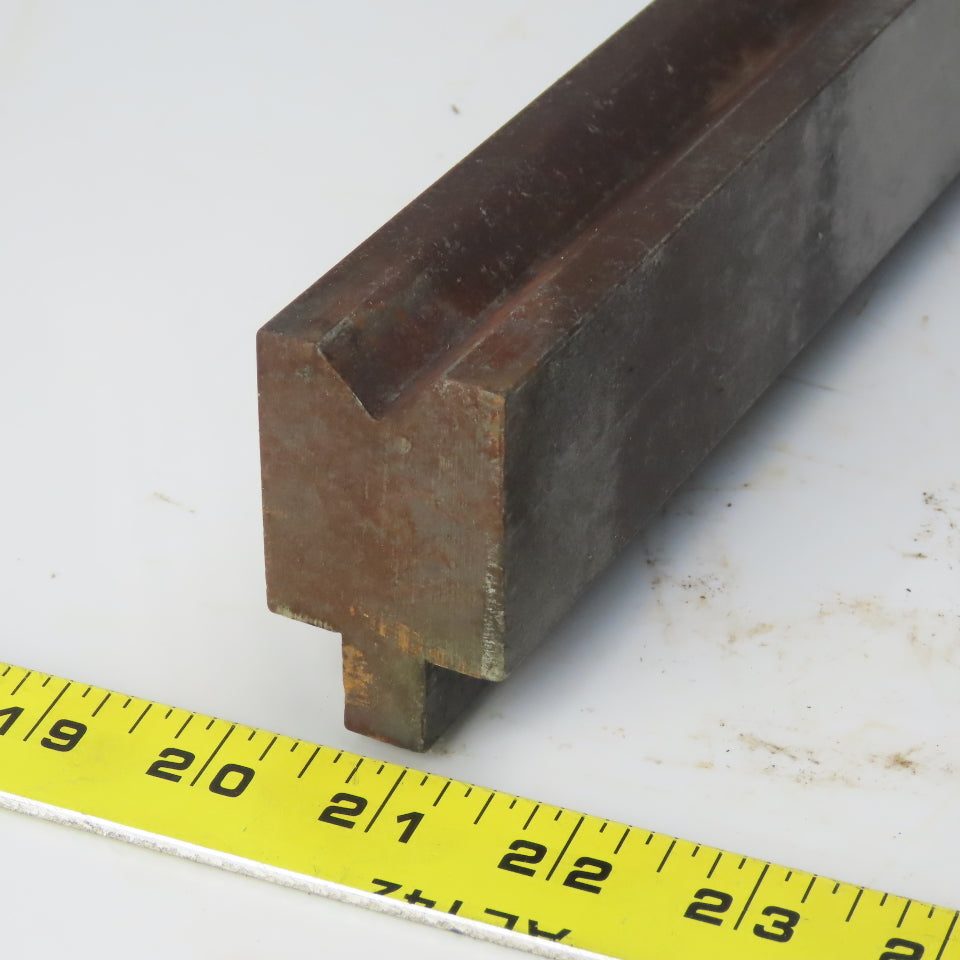31" Press Brake Forming V Angle Die Block 1/2" Tang 2-3/8" Ht. 1-3/8" Thick