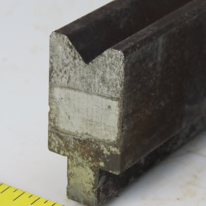 28" Press Brake Forming V Angle Die Block 1/2" Tang 2-3/8" Ht. 1-1/8" Thick