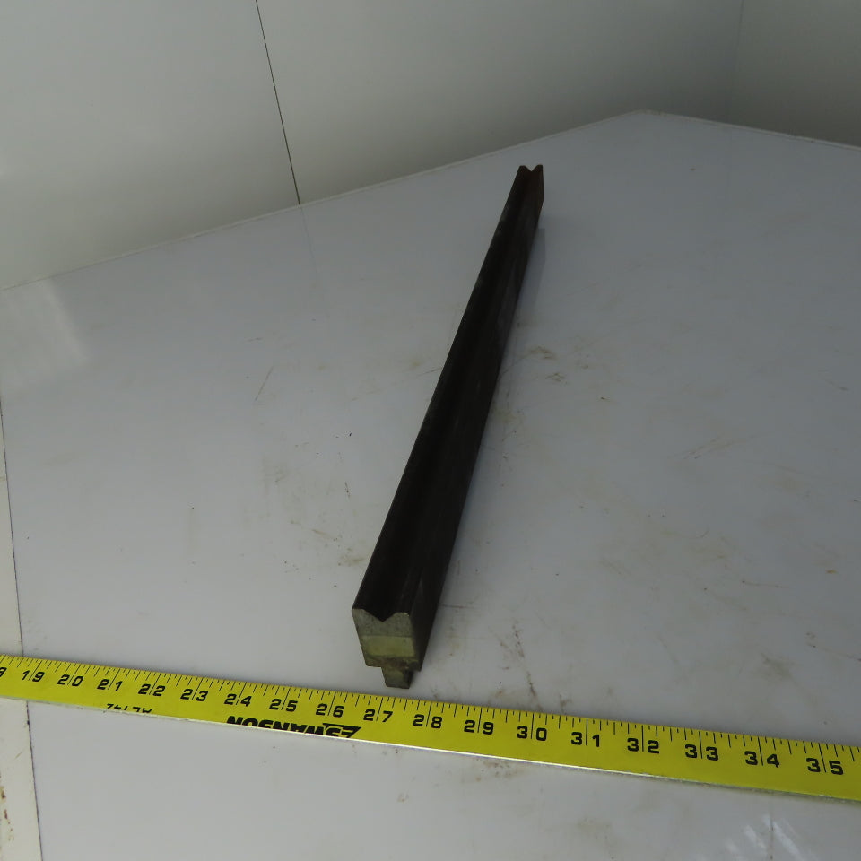 28" Press Brake Forming V Angle Die Block 1/2" Tang 2-3/8" Ht. 1-1/8" Thick