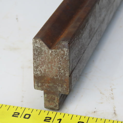 28" Press Brake Forming V Angle Die Block 1/2" Tang 2-3/8" Ht. 1-1/8" Thick
