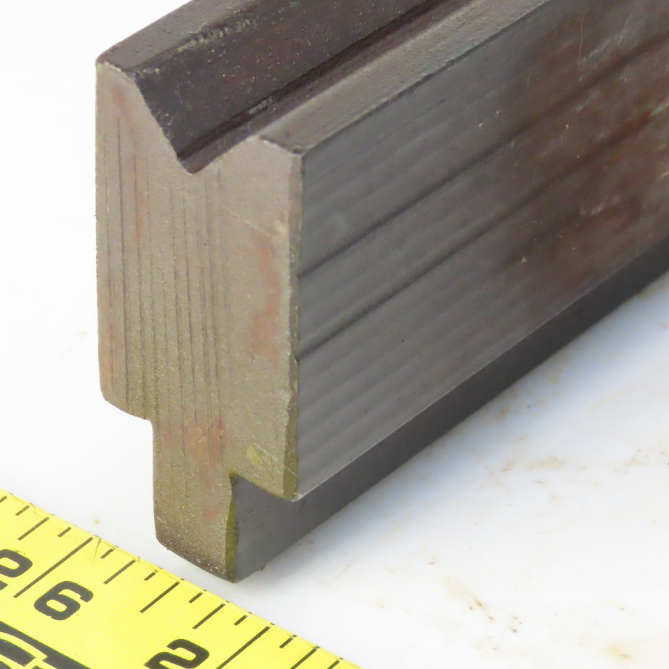 31" Press Brake Forming 90° V Angle Die Block 1/2" Tang 2-3/8" Ht. 1-1/4" Thick