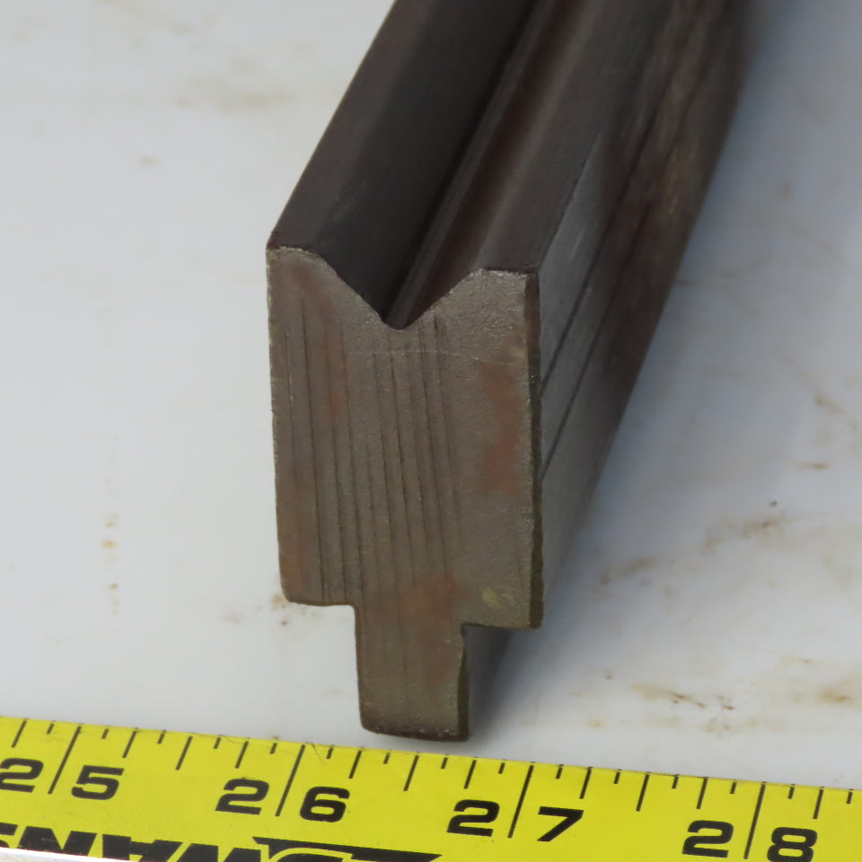 31" Press Brake Forming 90° V Angle Die Block 1/2" Tang 2-3/8" Ht. 1-1/4" Thick