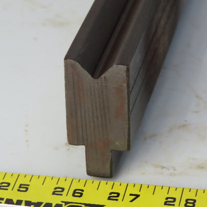 31" Press Brake Forming 90° V Angle Die Block 1/2" Tang 2-3/8" Ht. 1-1/4" Thick