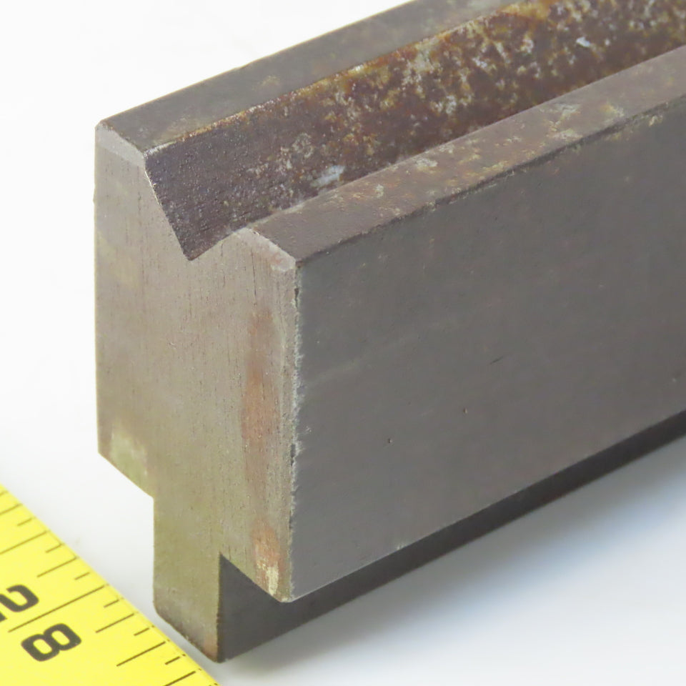 31" Press Brake Forming 90° V Angle Die Block 1/2" Tang 2-3/8" Ht. 1-3/8" Thick