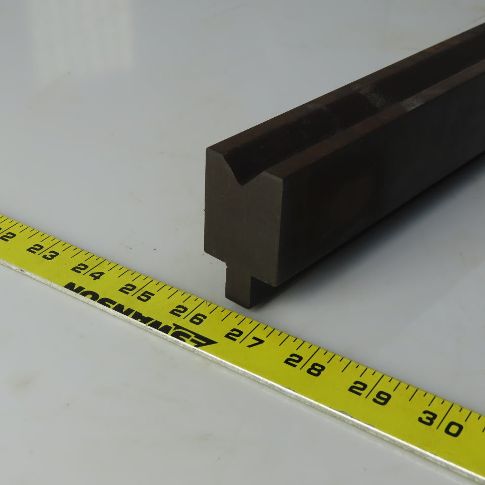 31" Press Brake Forming 90° V Angle Die Block 1/2" Tang 2-3/8" Ht. 1-3/8" Thick