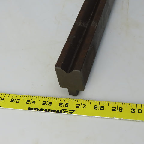 31" Press Brake Forming 90° V Angle Die Block 1/2" Tang 2-3/8" Ht. 1-3/8" Thick