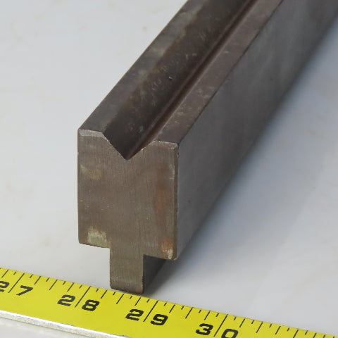 31" Press Brake Forming 90° V Angle Die Block 1/2" Tang 2-3/8" Ht. 1-3/8" Thick