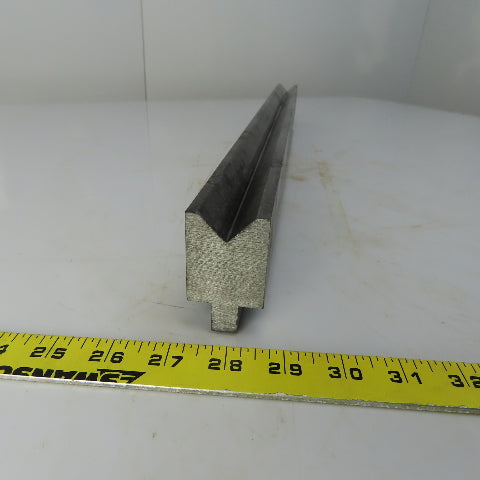 25-1/4" Press Brake Forming V Angle Die Block  7/8" opening 2-3/8" Ht. 1-3/8" Thick