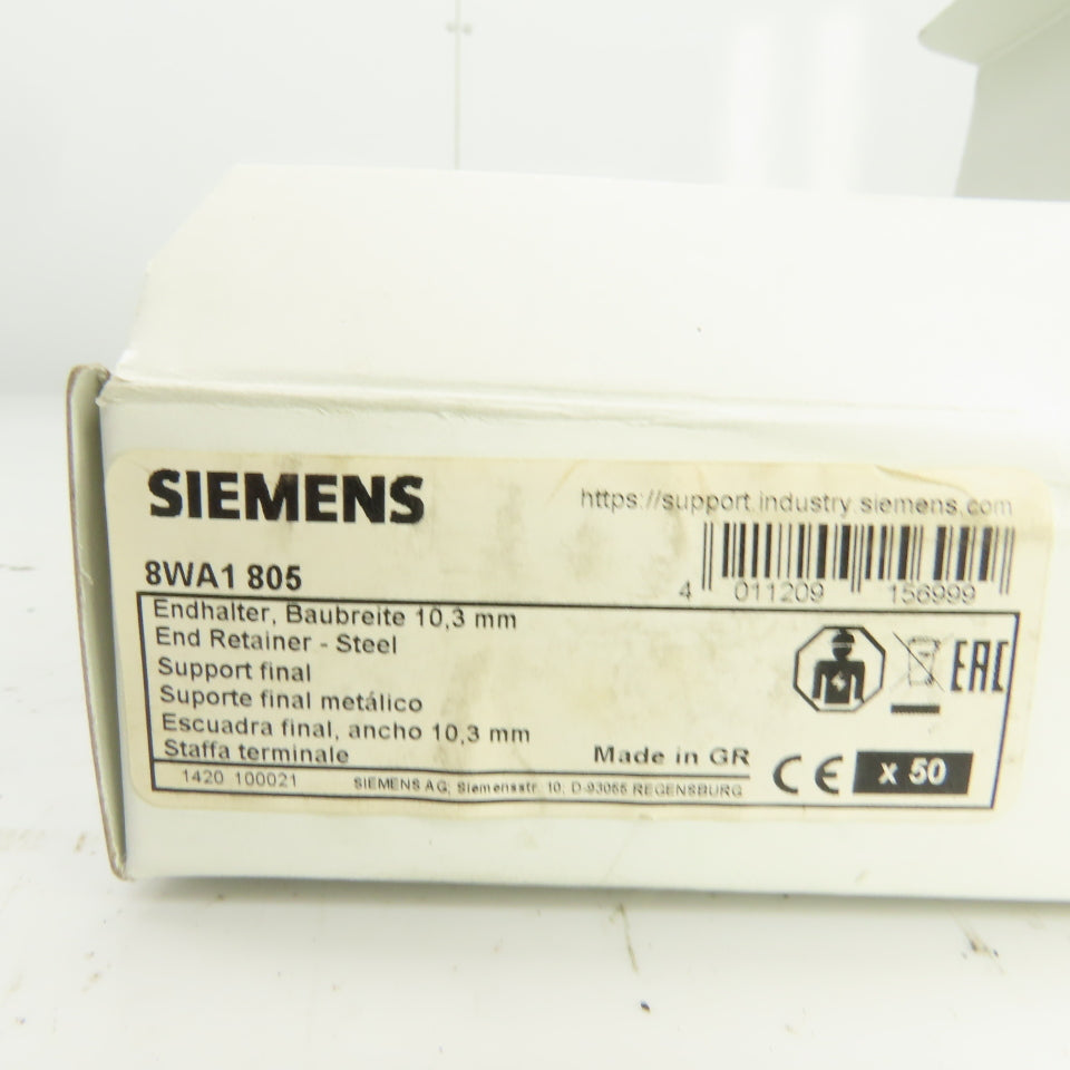 Siemens 8WA1 805 Din Rail Terminal End Block Steel Retainer 10.3mm Lot Of 15
