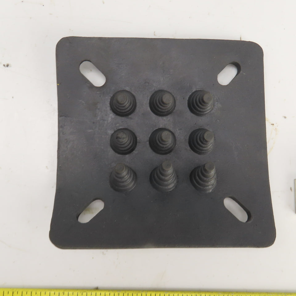 6" x 6" Anti-Vibratory Rubber Machine Mount Pad W/Electrical Grounding Kit