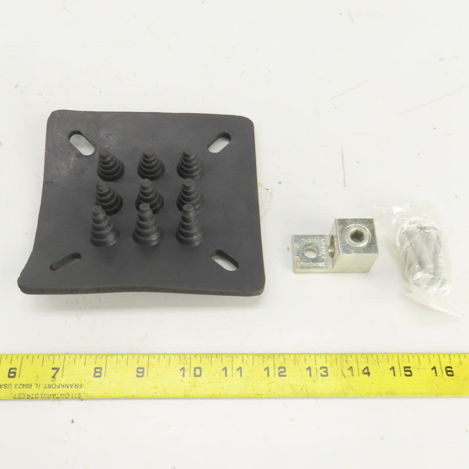 6" x 6" Anti-Vibratory Rubber Machine Mount Pad W/Electrical Grounding Kit