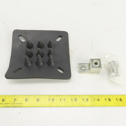 6" x 6" Anti-Vibratory Rubber Machine Mount Pad W/Electrical Grounding Kit