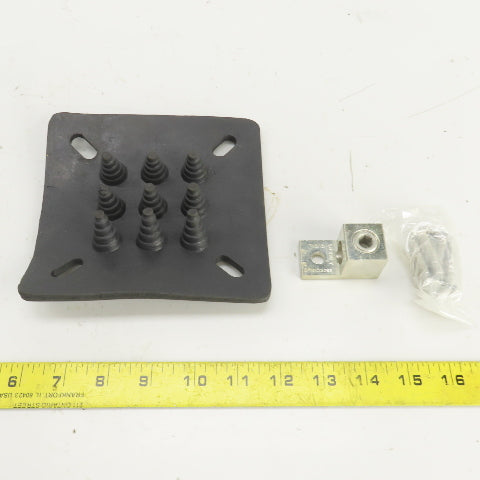 6" x 6" Anti-Vibratory Rubber Machine Mount Pad W/Electrical Grounding Kit