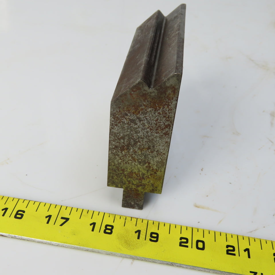 4" Press Brake Forming V Angle Die Block 1/2" Tang 3-1/2" Ht. 2" Thick