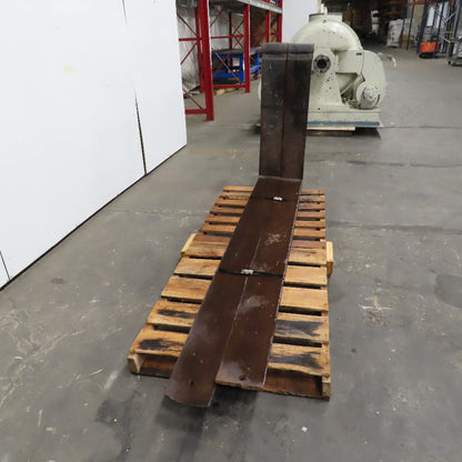 7" x 80" Shaft Mount Tapered Forklift Forks 2-1/2" Shaft 40-1/4" Drop Set Of 2