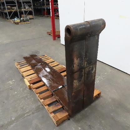 7" x 80" Shaft Mount Tapered Forklift Forks 2-1/2" Shaft 40-1/4" Drop Set Of 2