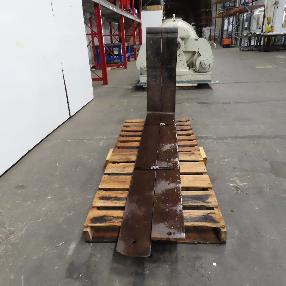 7" x 80" Shaft Mount Tapered Forklift Forks 2-1/2" Shaft 40-1/4" Drop Set Of 2