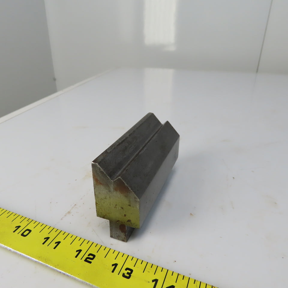 4" Press Brake Forming V Angle Die Block 1/2" Tang 2-1/4" Ht. 1-1/4 Thick