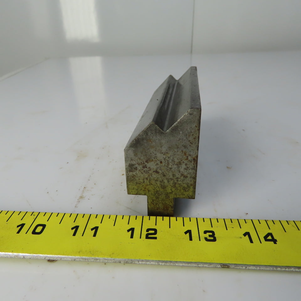 4" Press Brake Forming V Angle Die Block 1/2" Tang 2-1/4" Ht. 1-1/4 Thick